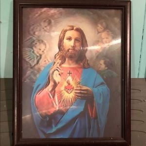 Jesus Christ Rare Vtg Holographic 3D 15x11in. Picture